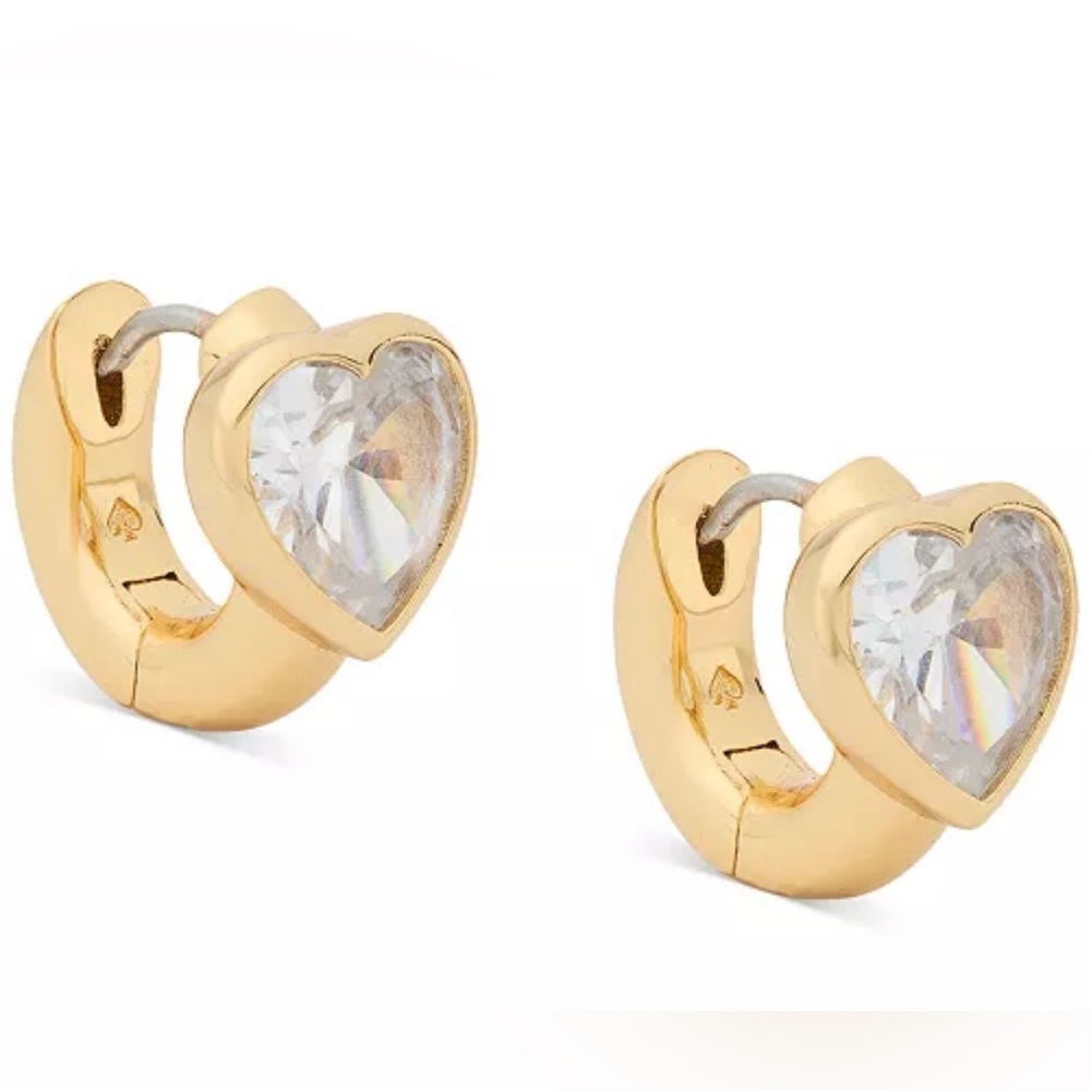 NWT! Kate Spade Small Heart Huggie Hoop Earrings